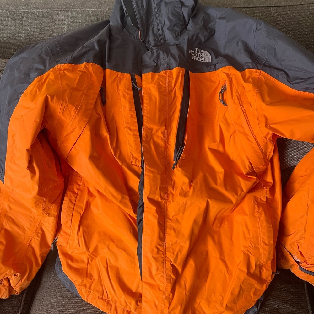 The North Face Bold Orange and Charcoal Jacket